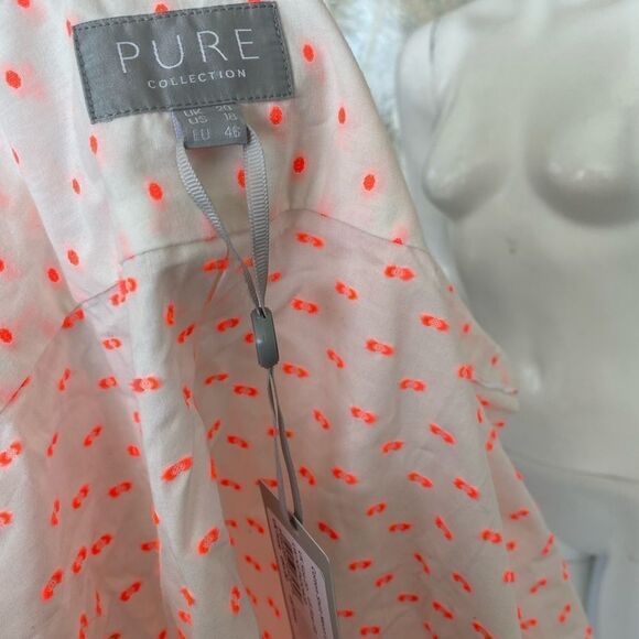 Pure Collection Neon Dobby Cotton Shirt Size 18 - Picture 9 of 12
